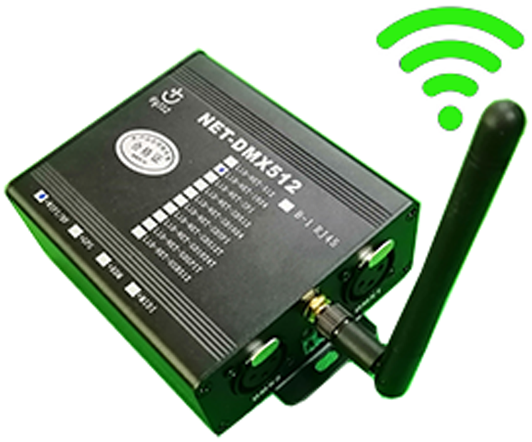Network port +WiFi network UDP light control ArtNet